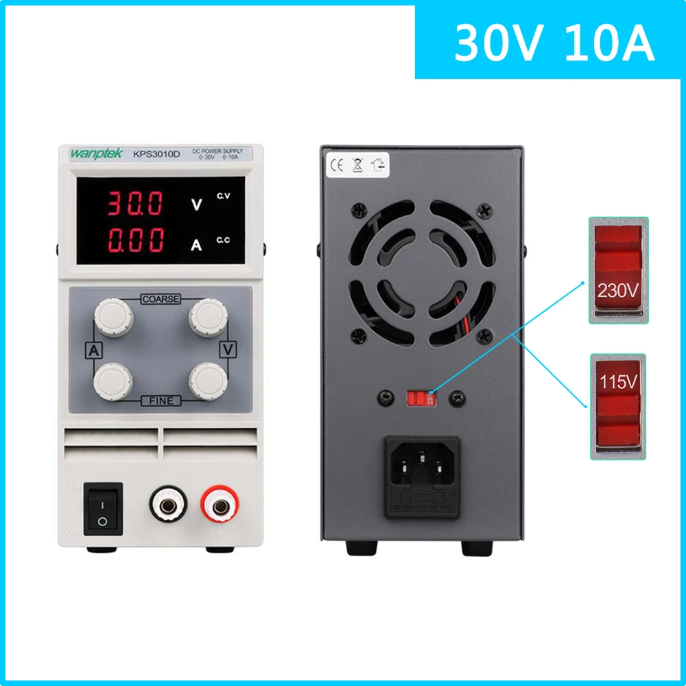 

Newest 220V/110V 3-Digit DC Lab Power Supply Adjustable Switching Bench Source Digital Voltage And Current Regulator 30V