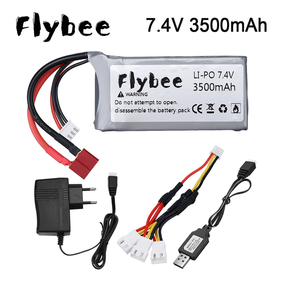Обновленная батарея Lipo 3400 мАч 3500 для радиоуправляемого автомобиля 7 4 В Feiyue 03 Q39