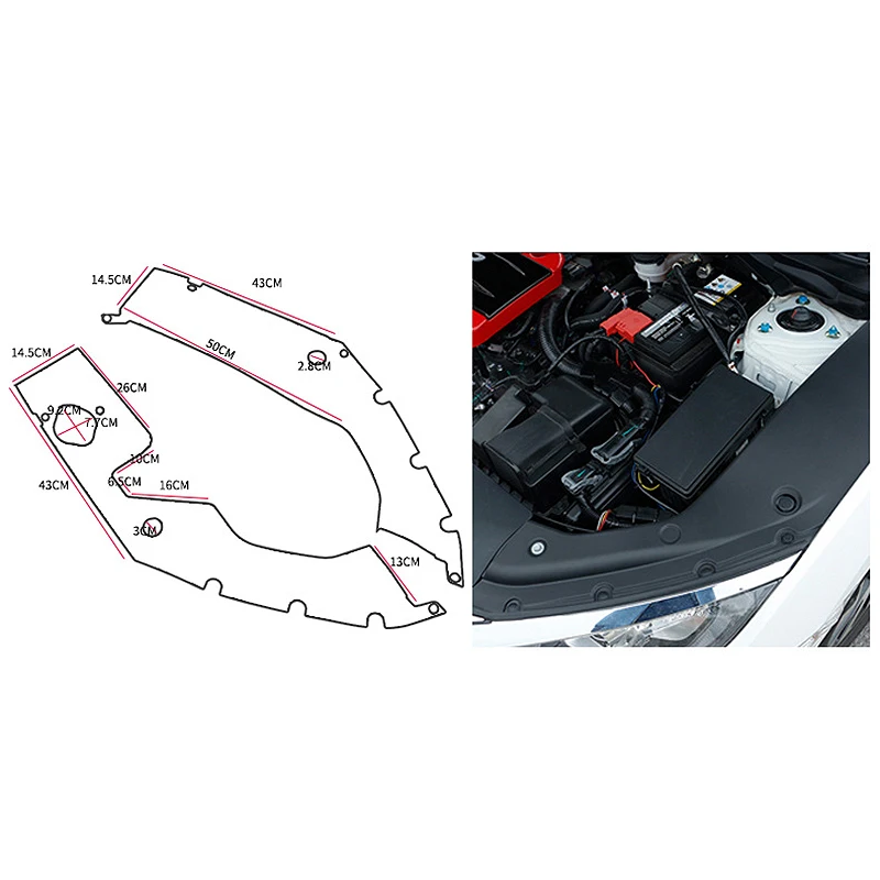 2X автомобильный отсек двигателя, боковая панель крышки, подходит для- 10Th Gen Honda Civic L+ R