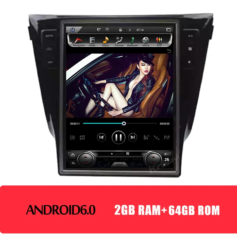 KiriNavi Telsa стиль вертикальный экран 1 Din Android 8,1 12," автомобильный DVD Радио для Nissan Qashqai X trail авто gps навигация wifi - Цвет: Android Car Radio