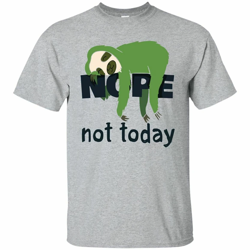 Nope Not Today забавная белая футболка ленивый Ленивец рубашка с коротким рукавом S-3Xl