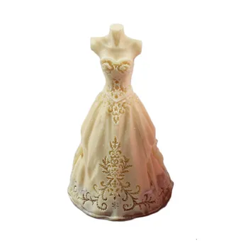 

candle Silicone Mold Bride Wedding Dress Chocolate Mousse Fondant Ice Cube Mould Pudding Candy Soap Crystal Epoxy Resin Molds