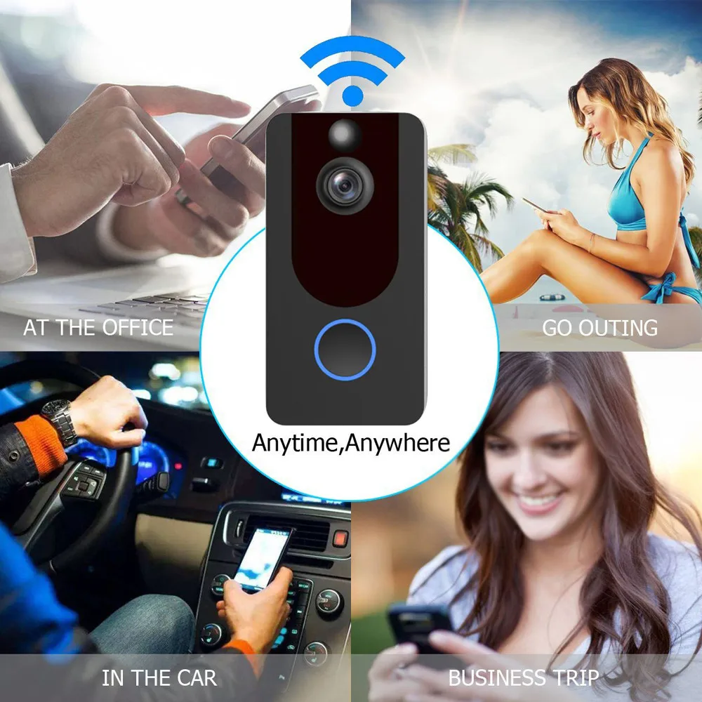 Wifi, умный дверной звонок, домофон, видео камера, беспроводная, 2 WayTalk, водонепроницаемый, 1080 P, США, профессиональный беспроводной умный дверной звонок для дома