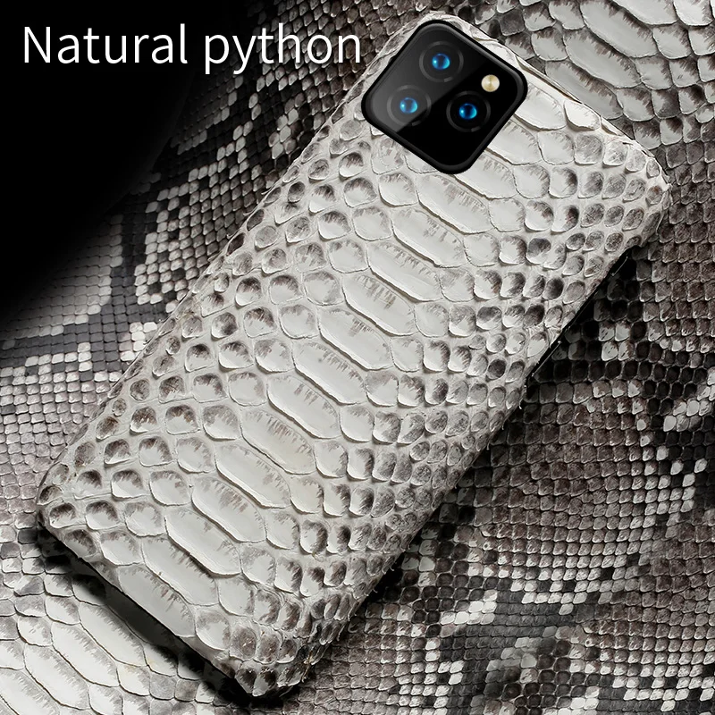 LANGSIDI Genuine Leather case For Iphone 11 pro max Original Python back cover For iphone 12 case xr xs max 7 8 6s coque fundas