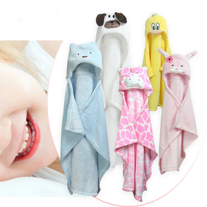 

Lovely fleece baby bath towel cute animal shape kid hooded baby towel bathrobe cloak baby receiving blanket neonatal hold to be