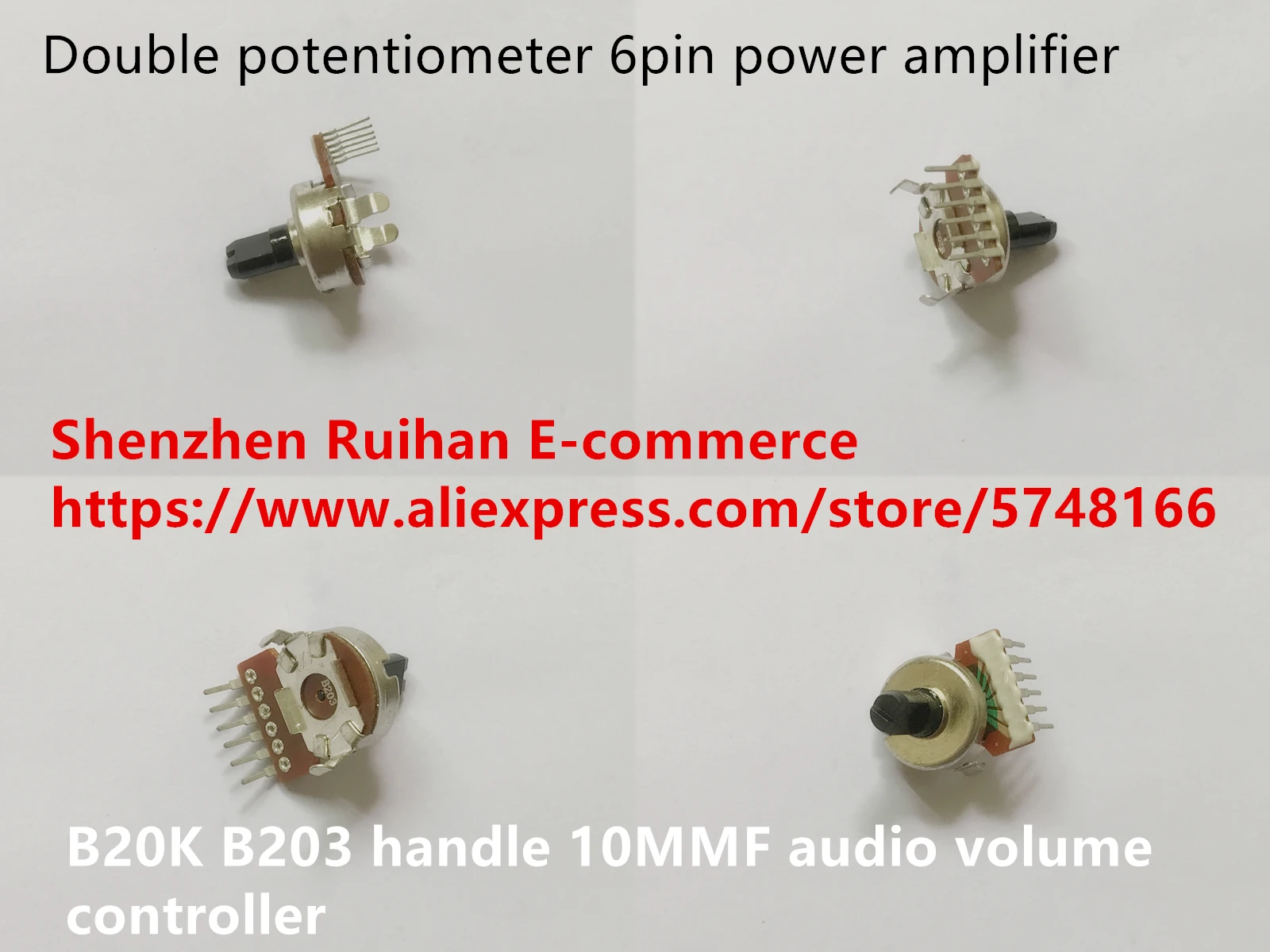 Оригинальный новый 100% 161 Тип Двойной 6pin усилитель мощности потенциометр B20K B203