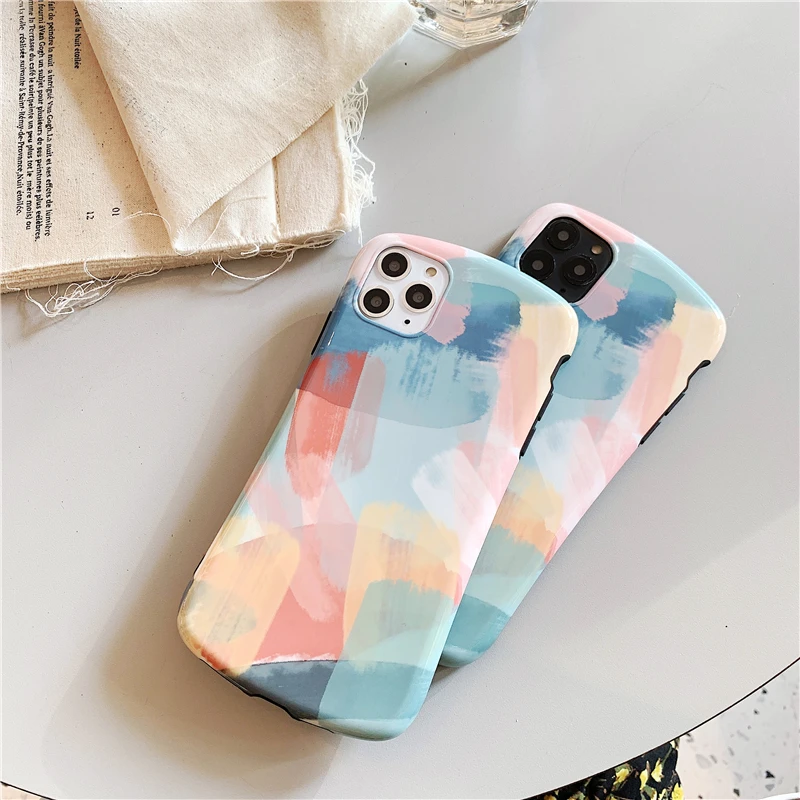 Красочные граффити дуги гладкие телефонные чехлы для iphone 11 11Pro Max X XS Max 6 7 8 Plus Мягкий IMD пары задняя крышка