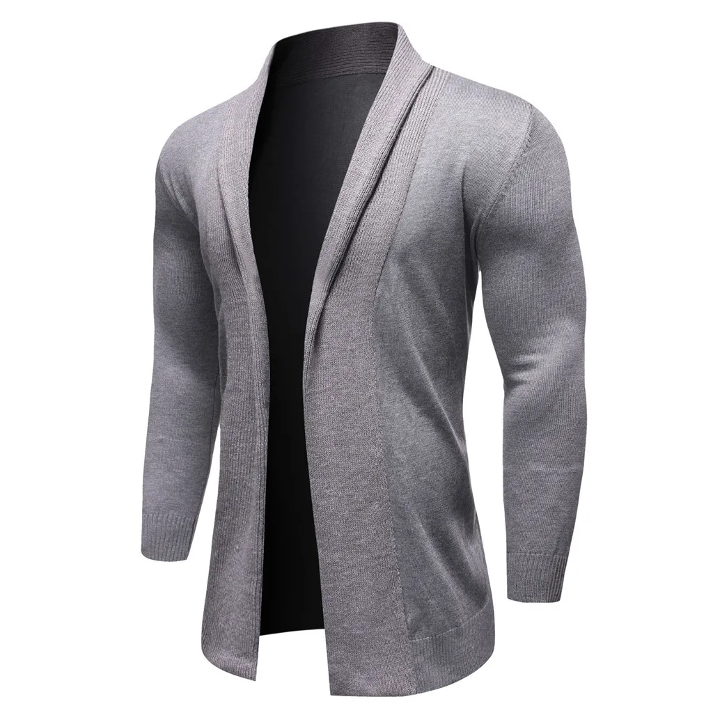 

2019 Autumn Casual Men's Sweater Solid Slim Fit Knitwear Trench Coat Mens Sweaters Men Cardigan Long Sleeve Outwear Homme M-2XL