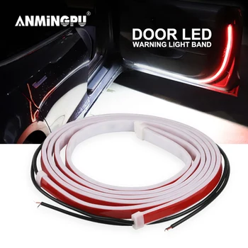 

ANMINGPU 1 Pair 120mm Car Door Opening Warning Light Strobe Flash LED Strip Light Anti Rear-end Collision Car Decorative Lamp