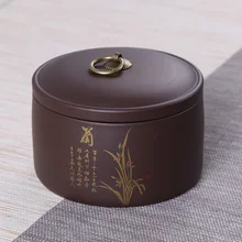 Исин фиолетовый глиняный чай Кадди керамика большого размера чайная банка для хранения Пуэр Чайная коробка банки для чая кофе контейнер канистра
