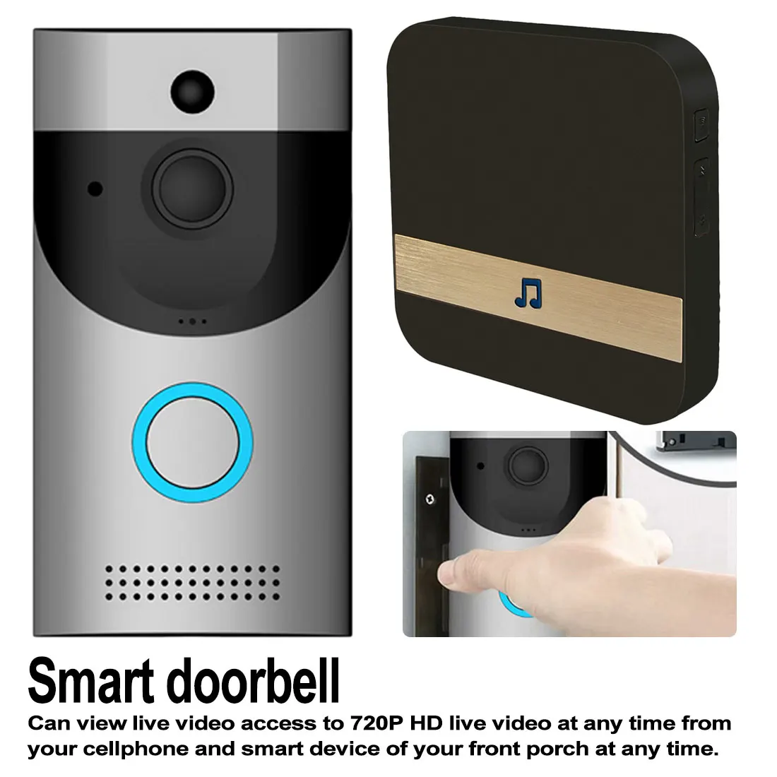 Wireless WIFI Doorbell B30 IP65 waterproof Smart video Door chime 720P wireless intercom FIR Alarm IR night vision IP camera
