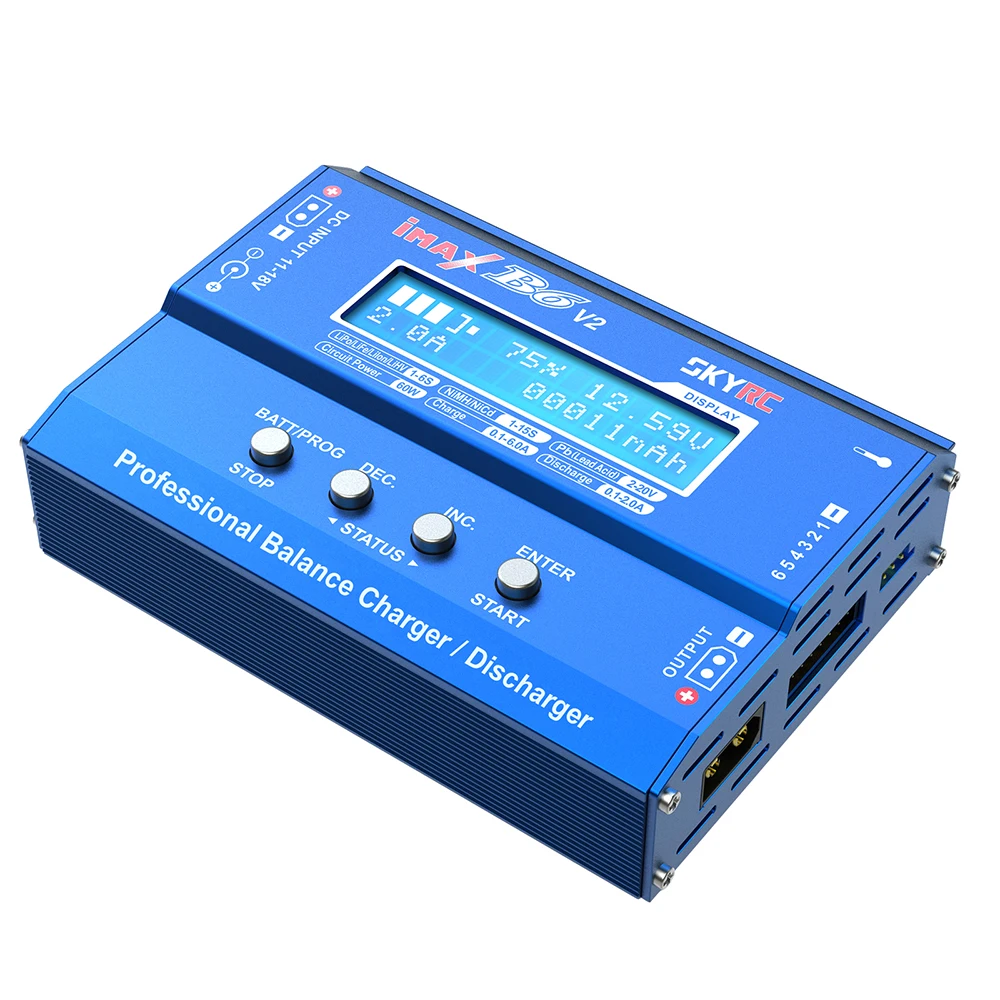 Chargeur d'équilibre SkyRC IMAX B6 V2 60W 6A avec câbles et connecteurs