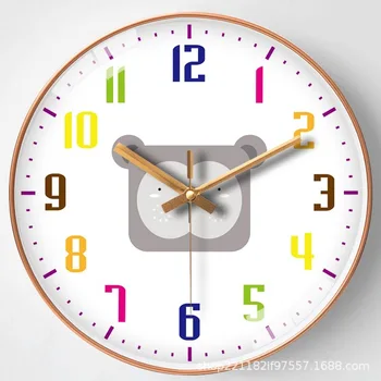 

10-Inch 25cm Cute Children's Room Decoration Hanging Clock Modern Mute Paint Craft Fashion Wall Clock Modern Cartoon Clock
