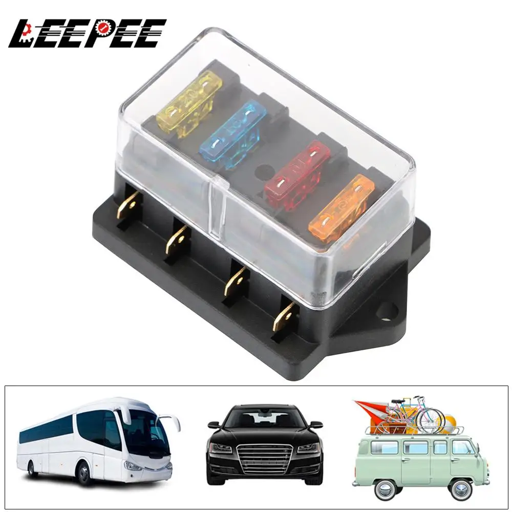 For Auto Car Marine Trike Block & Warning Indicator Fuse Box Holder 4