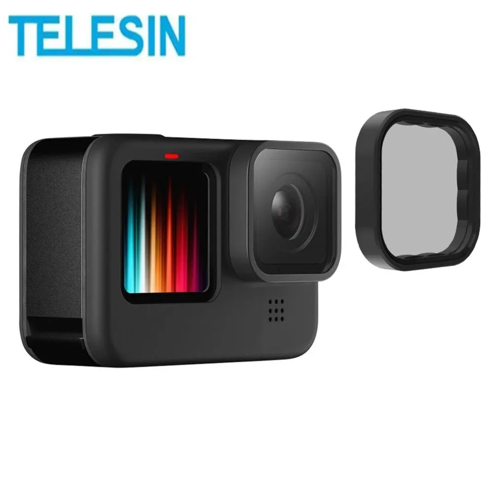 TELESIN 4 Packs ND8 ND16 ND32 CPL Lens Filter Set for Gopro Hero 10 9 Black Action Camera Accessories ND CPL Alloy Frame Lens