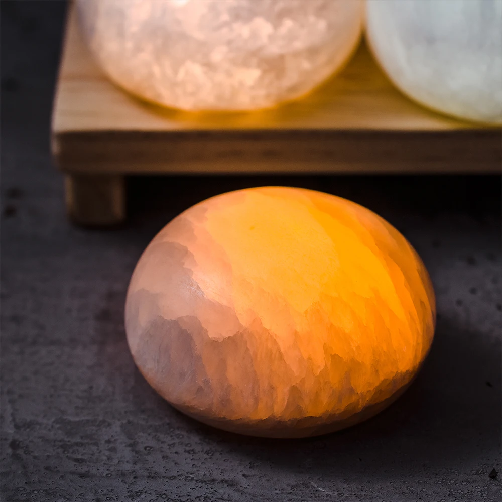

ore selenite night light moon pat stone creative lamp Mission charging induction energy saving Table lamps bedroom Dropshipping
