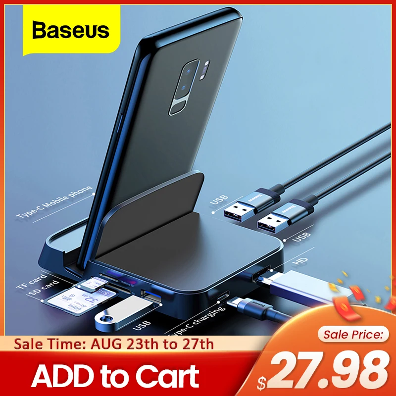 Baseus USB Type C HUB Docking Station For Samsung S20 S10 Dex Pad USB C