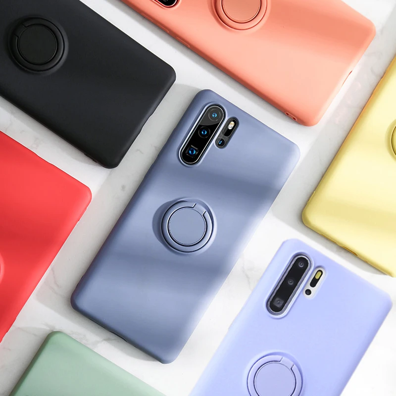 Мягкий силиконовый чехол для телефона Huawei P30 P20 Mate 20 Pro Lite P40 Nova 3 3i P30Lite с кольцом