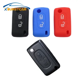 

2 Button Silicone Car Remote Key Fob Cover Case for Peugeot 308 207 307 807 for Citroen C3 Picasso C-Crosser C4 Dispatch C8