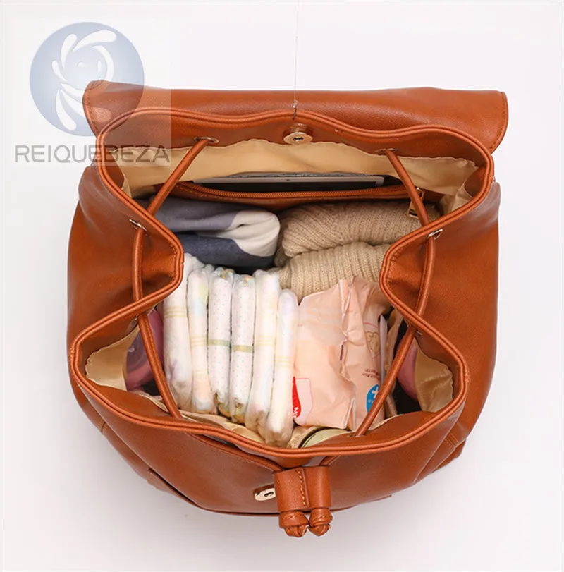Стиль, экокожа(полиуретан), кожаная сумка для пелёнок рюкзак для подгузников сумка Детские сумки для подгузников для мам унисекс средства ухода за кожей для будущих мам сумка с Крючки для коляски