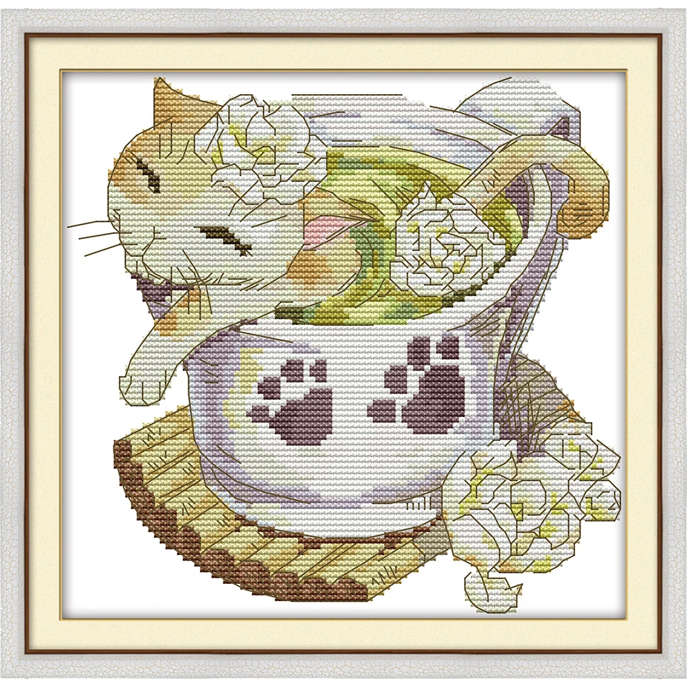 Joy Sunday жасминовый Кот китайский набор крестиков экологичный хлопок чистый