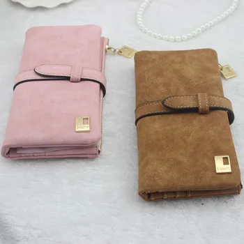 

Women's Wallet Women's Long Drawstring Contrasting Frosted Long Wallet Multi-card Women's Wallet Money