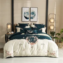 Luxo algodão egípcio conjunto de cama clássico bordado quilt cover conjunto