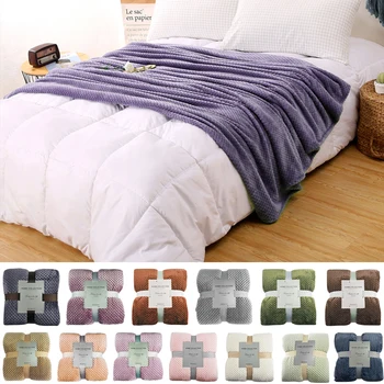 

New Super Soft Blanket Flannel Aircraft Sofa Use Office Children Blanket Towel Travel Fleece Portable Car Travel Cover Blanket