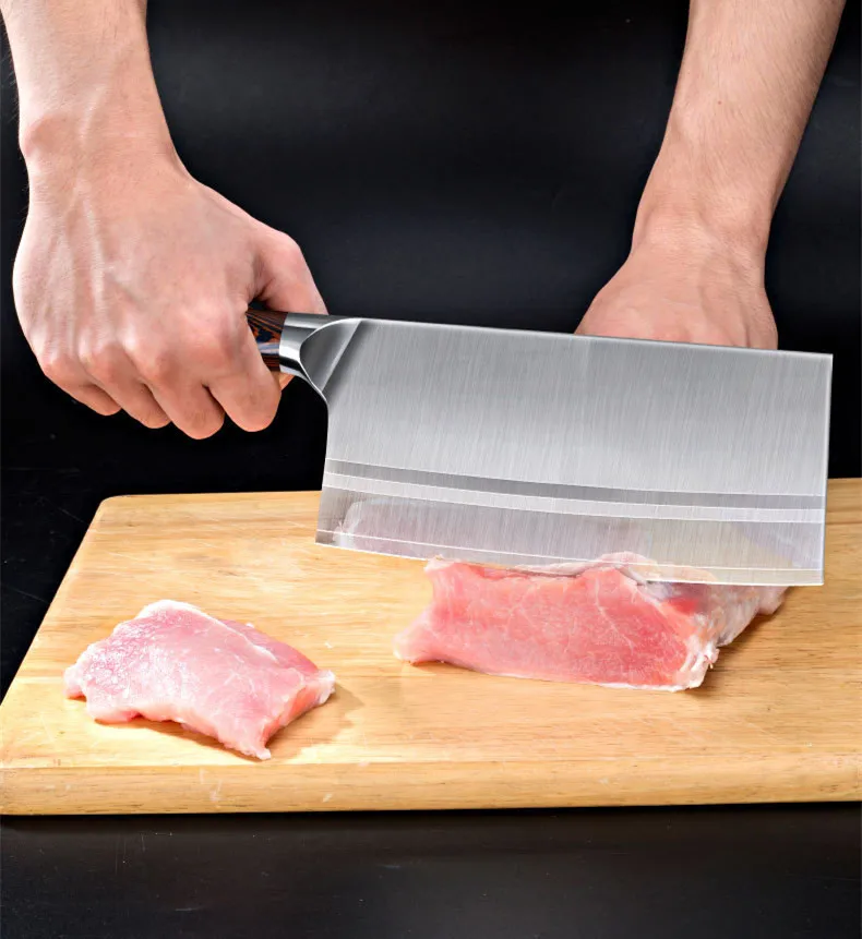 Немецкая Узорчатая кухонная Ручная ковка, профессиональный специальный нож для шеф-повара, бытовые ножи двойного назначения для