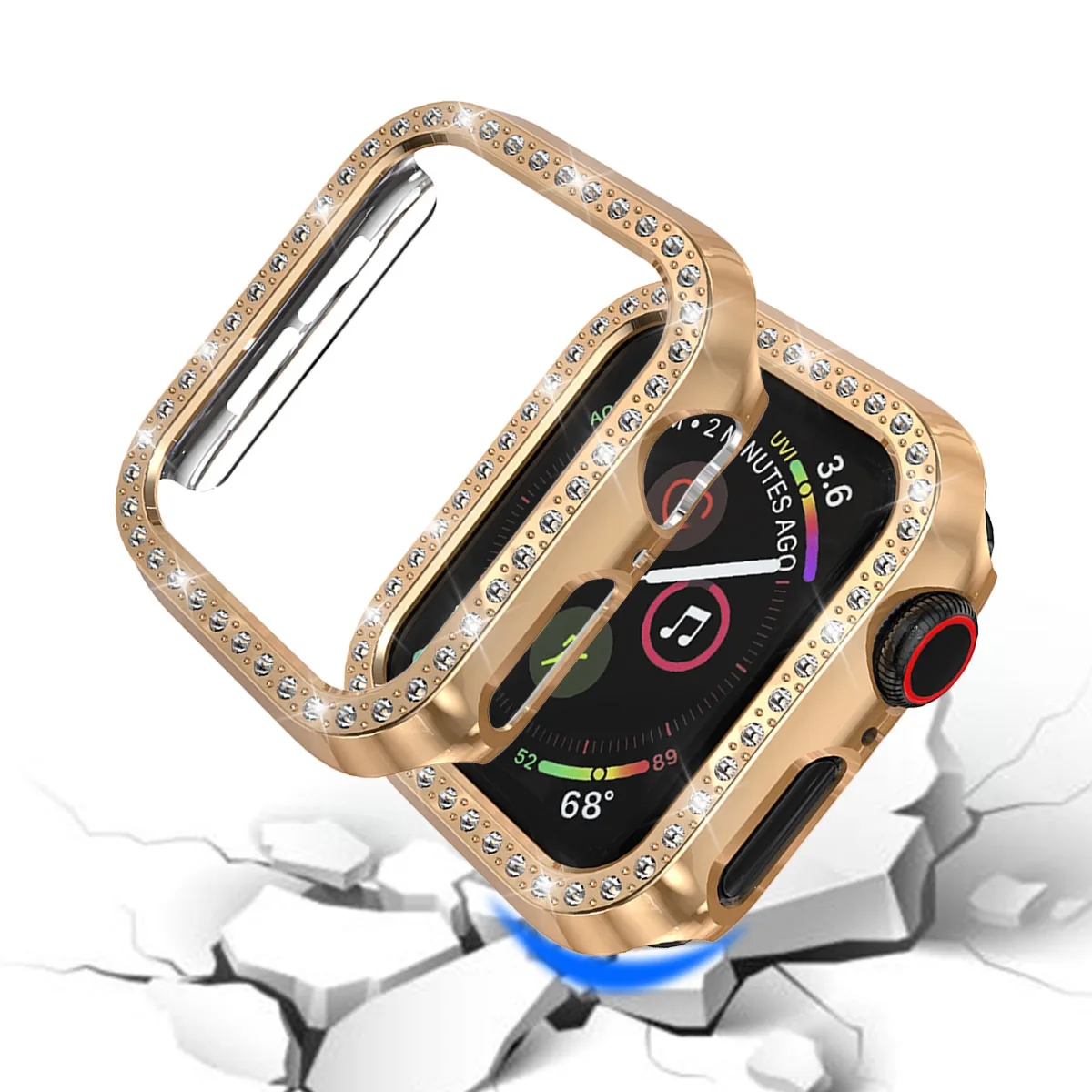 Жесткий Чехол для часов для Apple Watch Series 4 Diamond защитный чехол для Apple Watch Case 40 мм 44 мм бампер