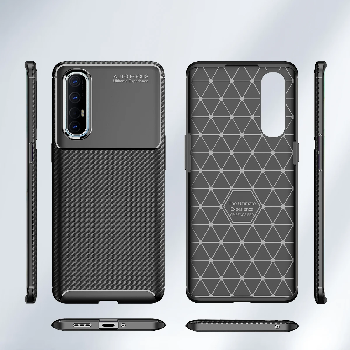 Роскошный чехол для OPPO Reno 3 Pro Z 2 2Z 2F 10X ZOOM мягкий силиконовый из углеродного