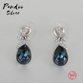 

PANDOO Fashion Charm Sterling Silver Original 1:1 Copy, Elegant Glamour Fashion Joker Stud Earrings Women Luxury Jewelry Gifts