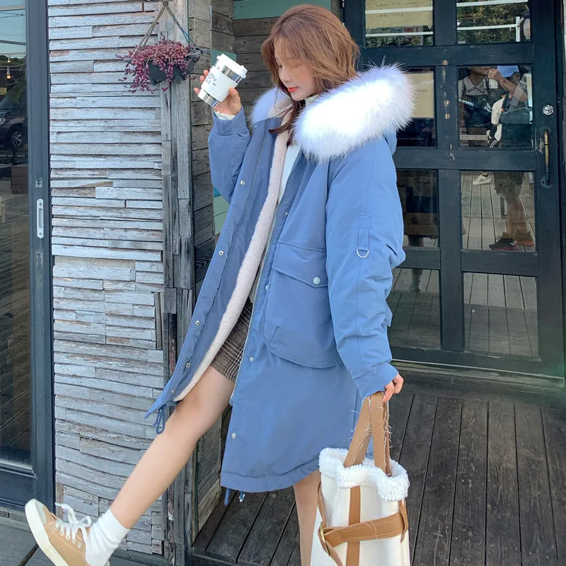 

Cotton-padded Clothes Women's Mid-length 2019 Winter New Style Korean-style Loose-Fit down Jacket Cotton-padded Clothes Brushed