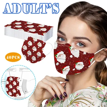 

10/20/30/40pcs Disposable Mask Mascarilla Mascarar Mascarillas Dust-proof Protective Christmas Santas Masks Masque Mondkapjes