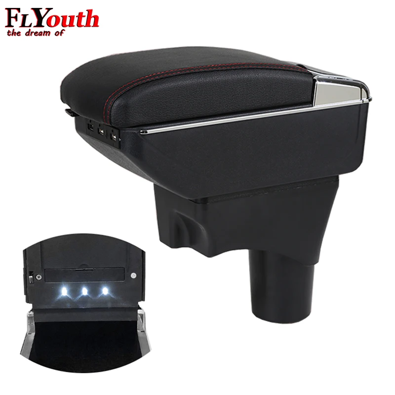 Armrest Box For Nissan Sunny Versa 2011-2016 USB Charging Car Arm Rest Rotatable Centre Console Storage Box Car Styling