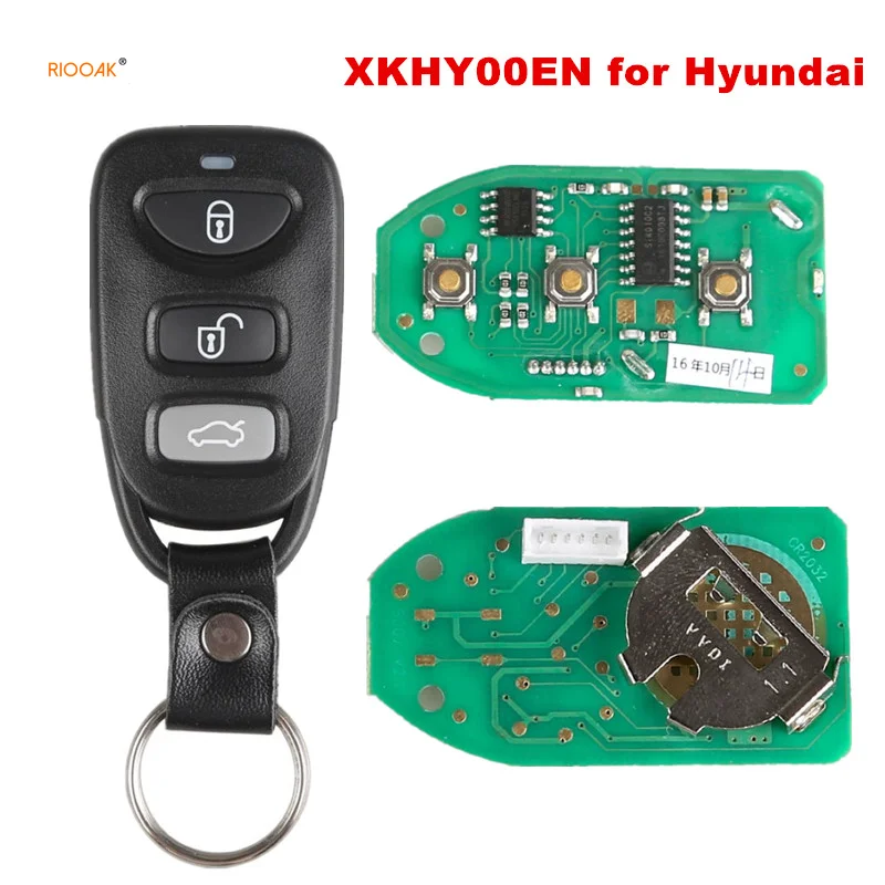 RIOOAK 1pcs XHORSE XKHY00EN VVDI2 for Hyundai Type Wired Universal Remote Key 3 Buttons X007 English Version