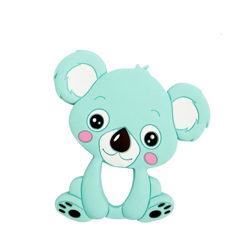Пищевые Силиконовые Прорезыватели для зубов, Детские Кольца коала для младенцев Силиконовые Прорезыватели для детей, подарок для прорезывания зубов, игрушки для малышей - Цвет: Koala Green