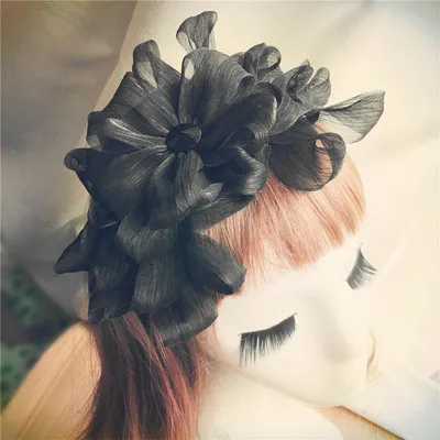 

Черные шелковые повязки для волос для взрослых, вечерние Повязки На Голову/косплей/свадьба/событие