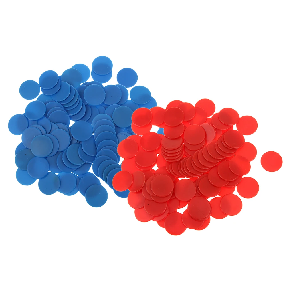 200X Opaque Plastic Board Game Currency Counters Numeracy Teaching Red Blue
