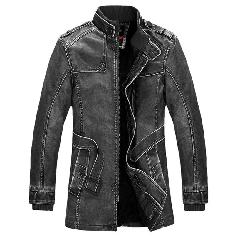 Dark Grey Горячая Распродажа зимняя куртка мужская утолщенная теплая Повседневная кожаная куртка с воротником-стойкой мужские куртки-ветровки размера плюс 4xl пальто - Цвет: Dark Grey