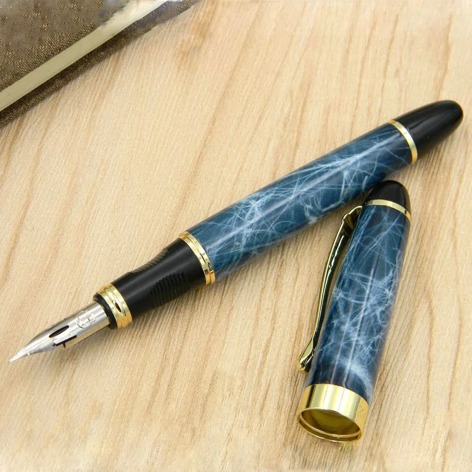 blue marble JINHAO 450 г перо Металл Золотой модифицированный каллиграфия круглый корпус цветок тело английская авторучка - Цвет: blue marble