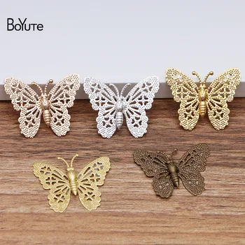 

BoYuTe 20Pcs 5 Colors 20*24MM Metal Brass Filigree Butterfly Charms Jewelry Materials