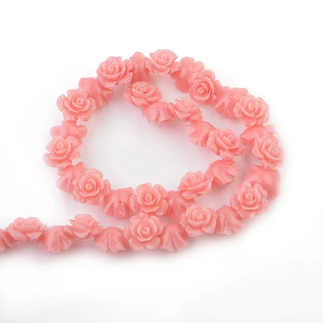 1 Strand 6 8 10 12 15mm Camelia Flower Beads Artificial Coral Beads For Jewelry Making DIY Bracelet Neckalce Accessoires dark pink