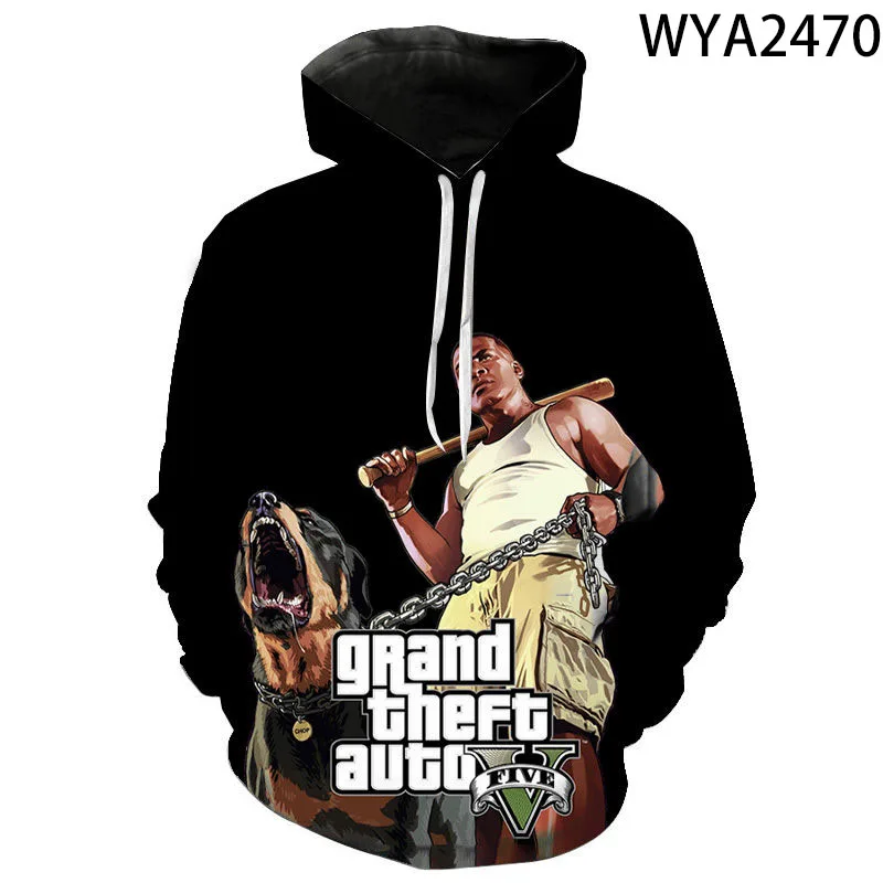 thumbnail image 1 of Sudadera con capucha para niños y mujeres, suéter con estampado 3D de Grand Theft Auto Game Gta 2020, novedad de 4/5, 1 of 5