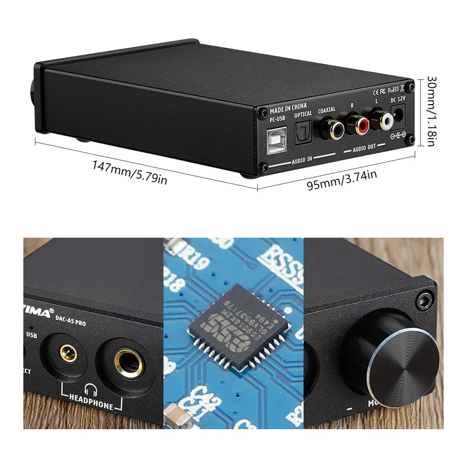 Aiyima DAC-A5 pro tpa6120 mini alta fidelidade