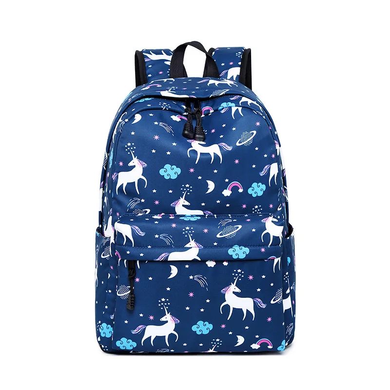 

Unicorn schoolbag printing double shoulder bag wholesale custom wear-resistant leisure middle school students cartoon backpack