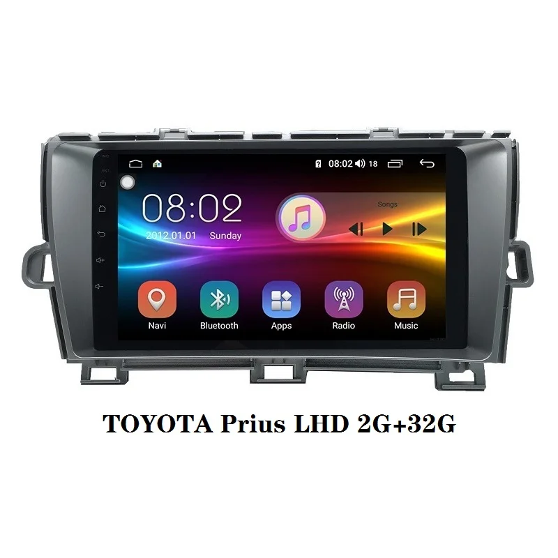 Prius RHD 2din автомобильный dvd gps Android 9,0 Восьмиядерный 4+ 64g Автомобильный Радио gps навигатор для TOYOTA Prius RHD - Цвет: RAM 2G ROM 32G