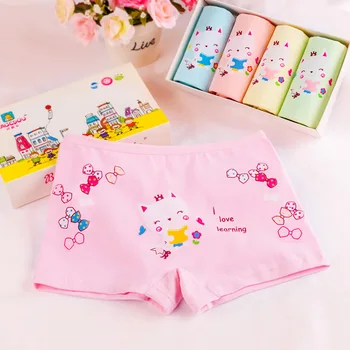 

3pcs/lot Cute Cat Children Girls Boys Underwear Fashion Boxers Short Infant Baby Panties Children cotton Panties For 2-12years