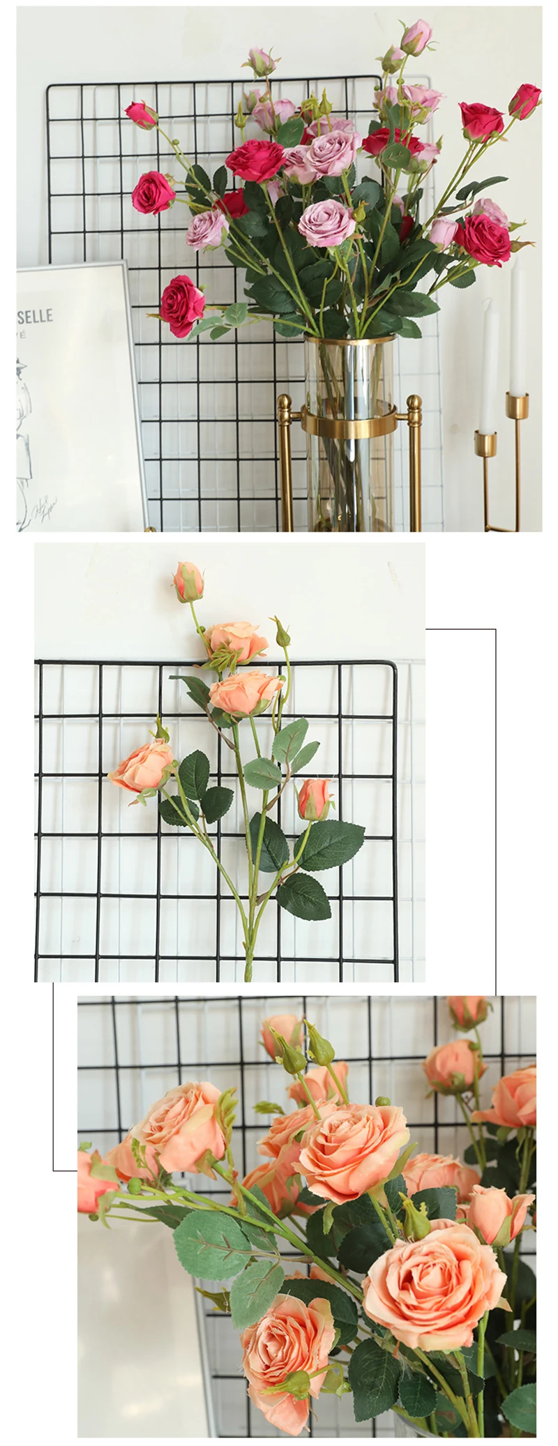 Фабрика одиночный свадебный цветок ветка роза Искусственные цветы INS домашнее украшение ручной цветок стена растение стена