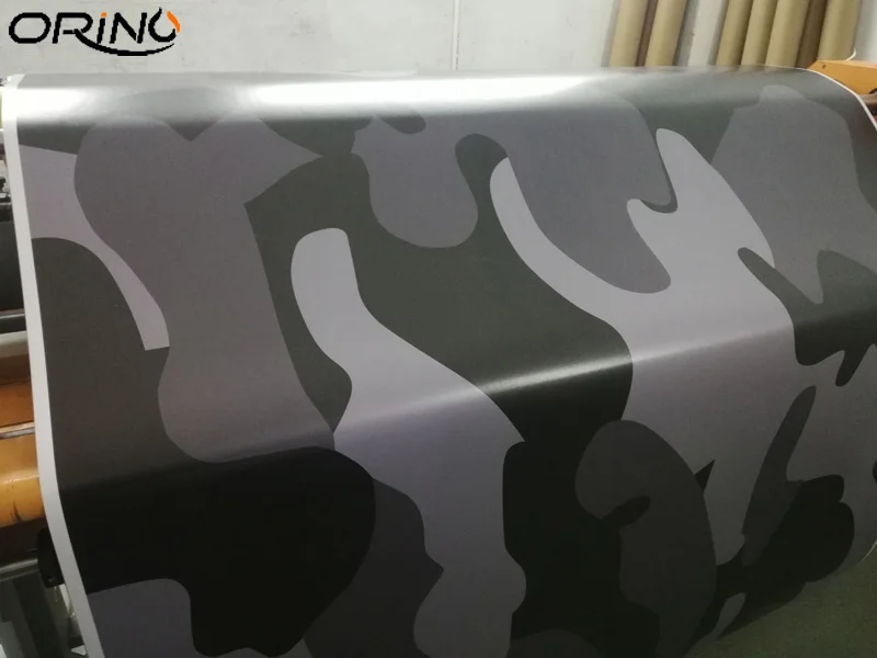 Black Grey Camouflage Vinyl Film Wrap-4